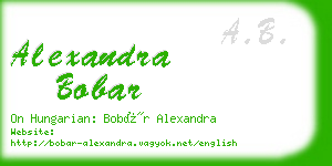 alexandra bobar business card